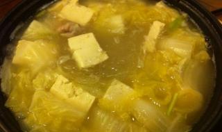 水煮白菜豆腐汤做法